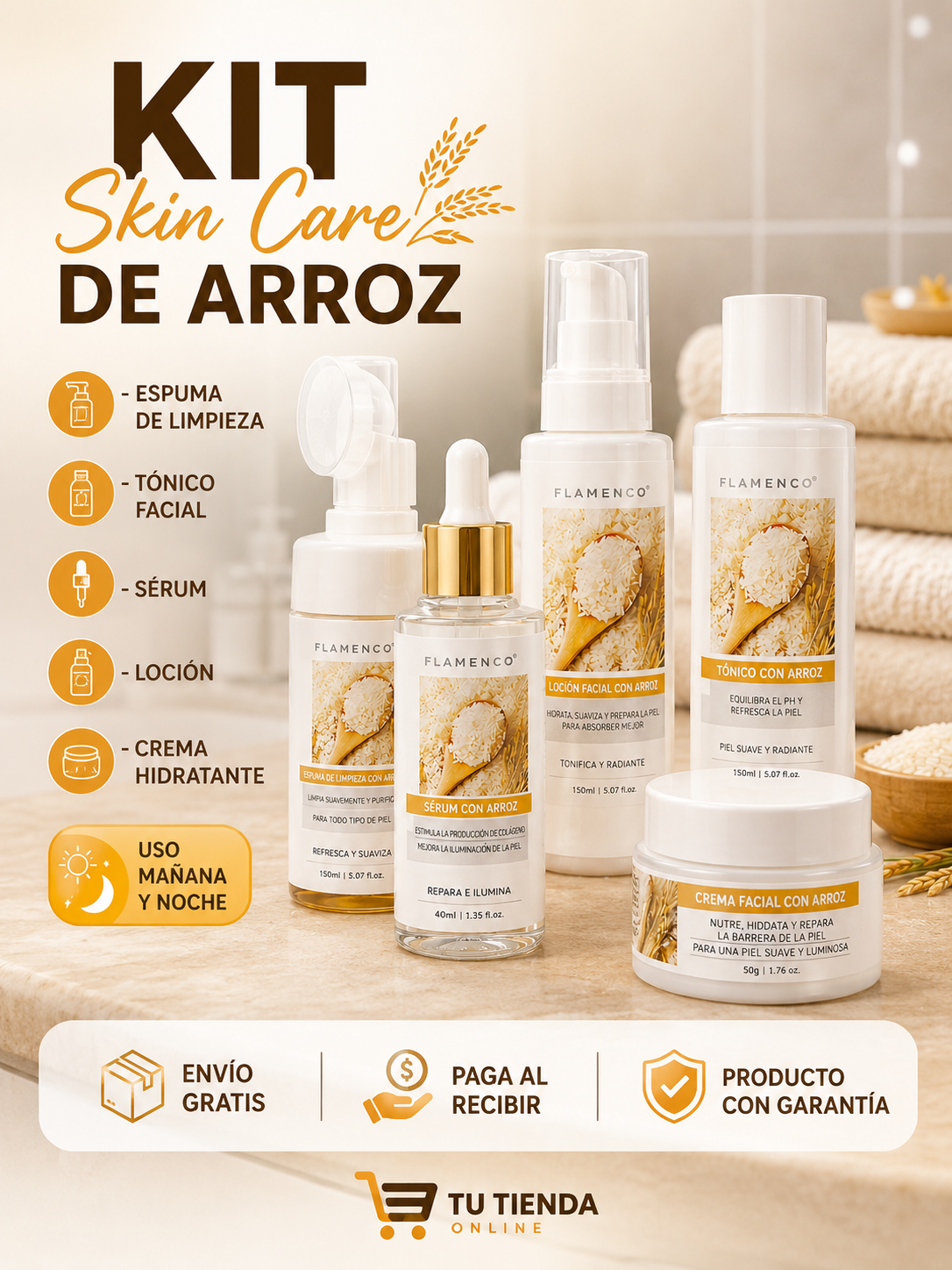 Skincarepro™- kit de limpieza e hidratación de arroz