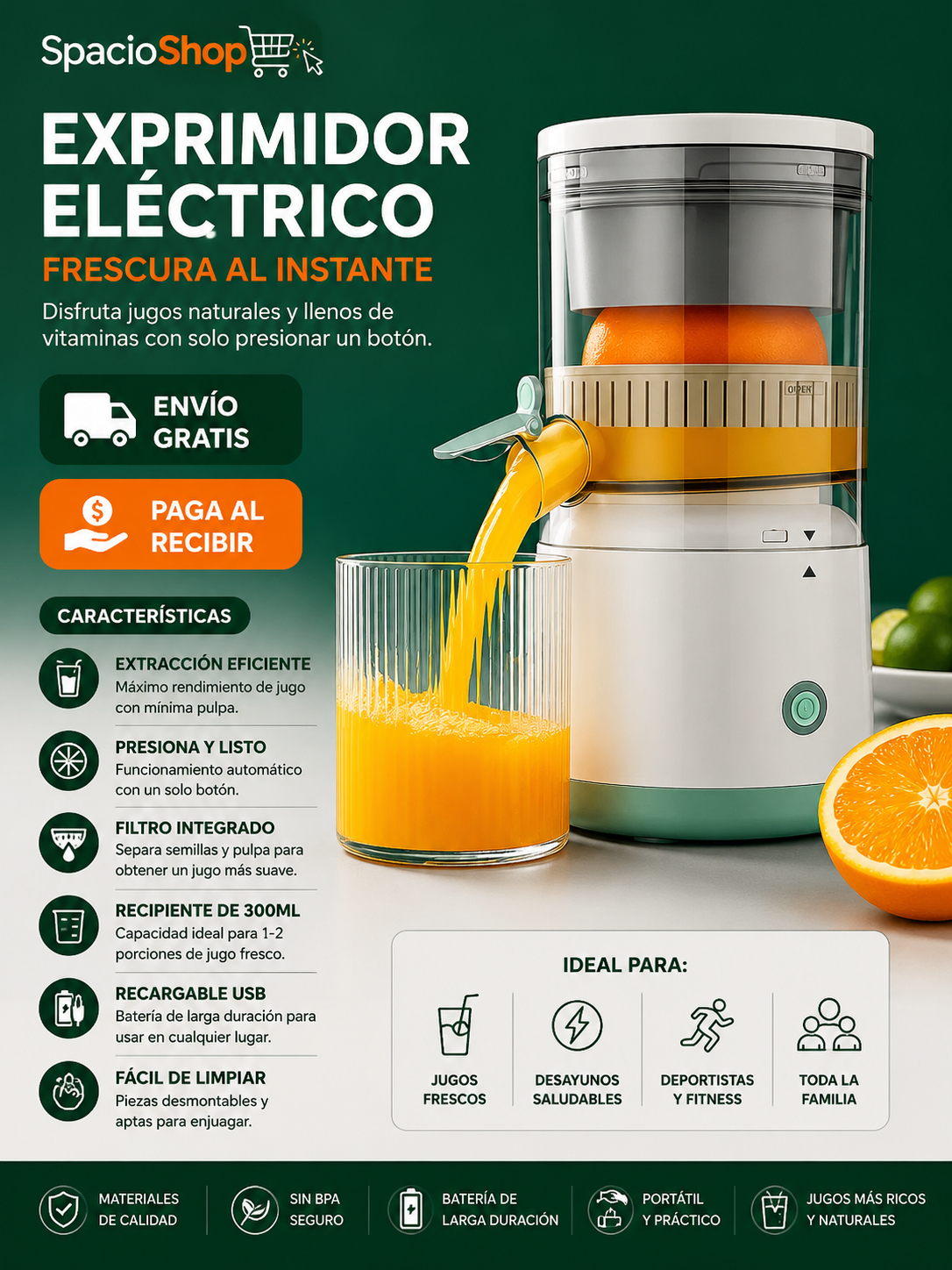 PowerJuice™ - Exprimidor Eléctrico